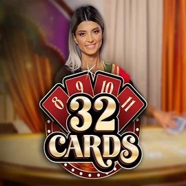32 Cards online game logo by Ezugi on luckygemapp.com