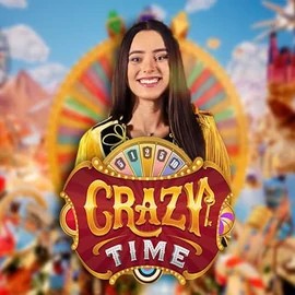 Official Live Casino logo: Crazy Time by Evolution at Luckygem Casino
